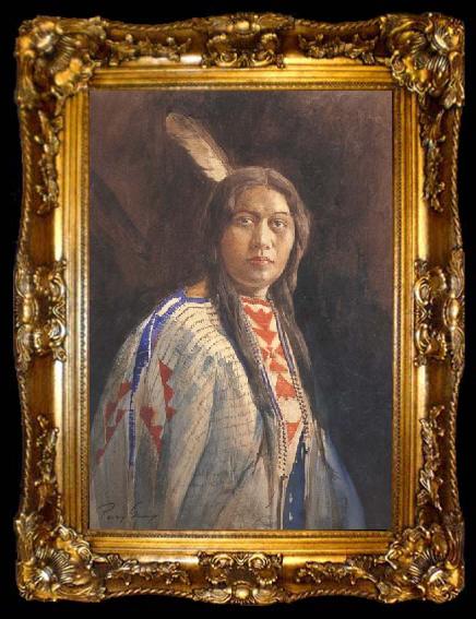 framed  Percy Gray Indian Maiden (mk42), ta009-2